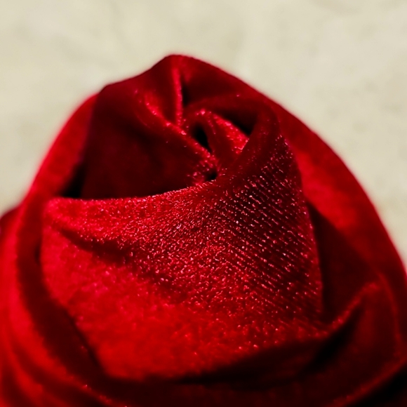 Velvet Crop top with puff sleeves - Picture 2 of 2